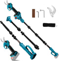 Elektrische Teleskop-Astschere 18V für Makita, 2 in 1, mit Verlängerungsstange bis 4,5 m, LCD-Display, max. 30 mm Schnittdicke, ohne Akku