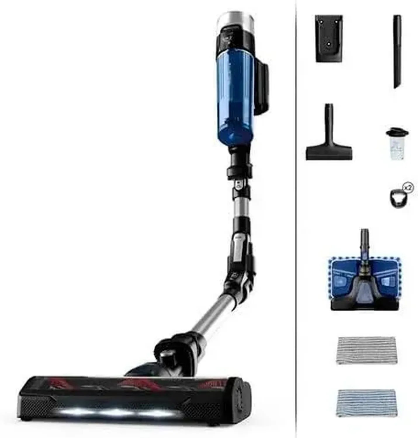 Rowenta X-Force Flex 9.60 Allergy Aqua - Kabelloser Staubsauger mit Flex-Gelenk und herausnehmbarem Akku, bis zu 45 Min. Laufzeit, blau-schwarz